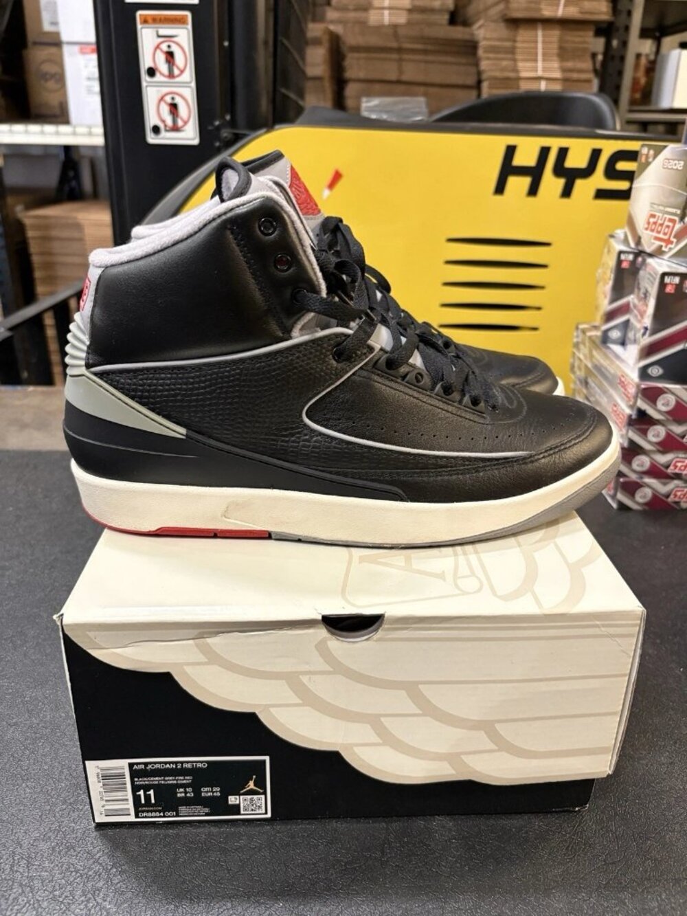 WORN Men’s Air Jordan 2 Retro Black Cement DR8884-001 Size 11 WITH BOX
